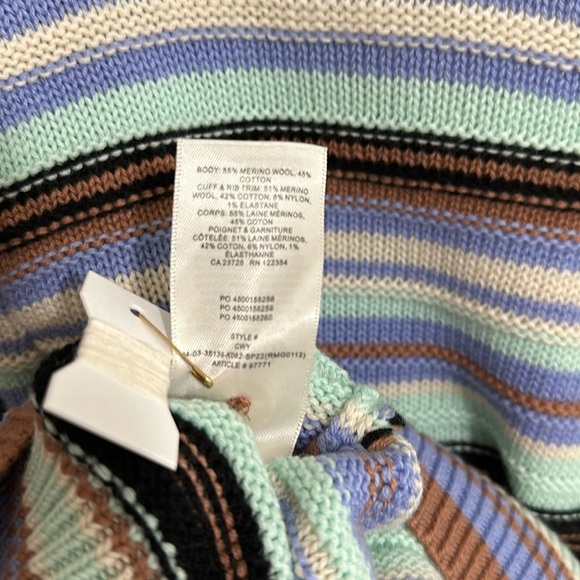 Wilfred Canterbury Cardigan V-Neck Short Puff Sleeve Multicolor Womens Medium - Picture 5 of 5